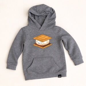 Whistle & Flute toddler Hoodie with S'mores Graphic - cute camping sweater